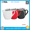 Red Black & White Ceramic Teapot 750ml with Strainless Steel Infuser
